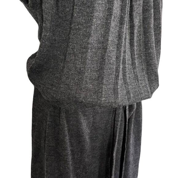 Ann Taylor Loft Womens Gray Wool Blend Pleated Blouson Sweater Dress Knit sz M - Picture 5 of 16